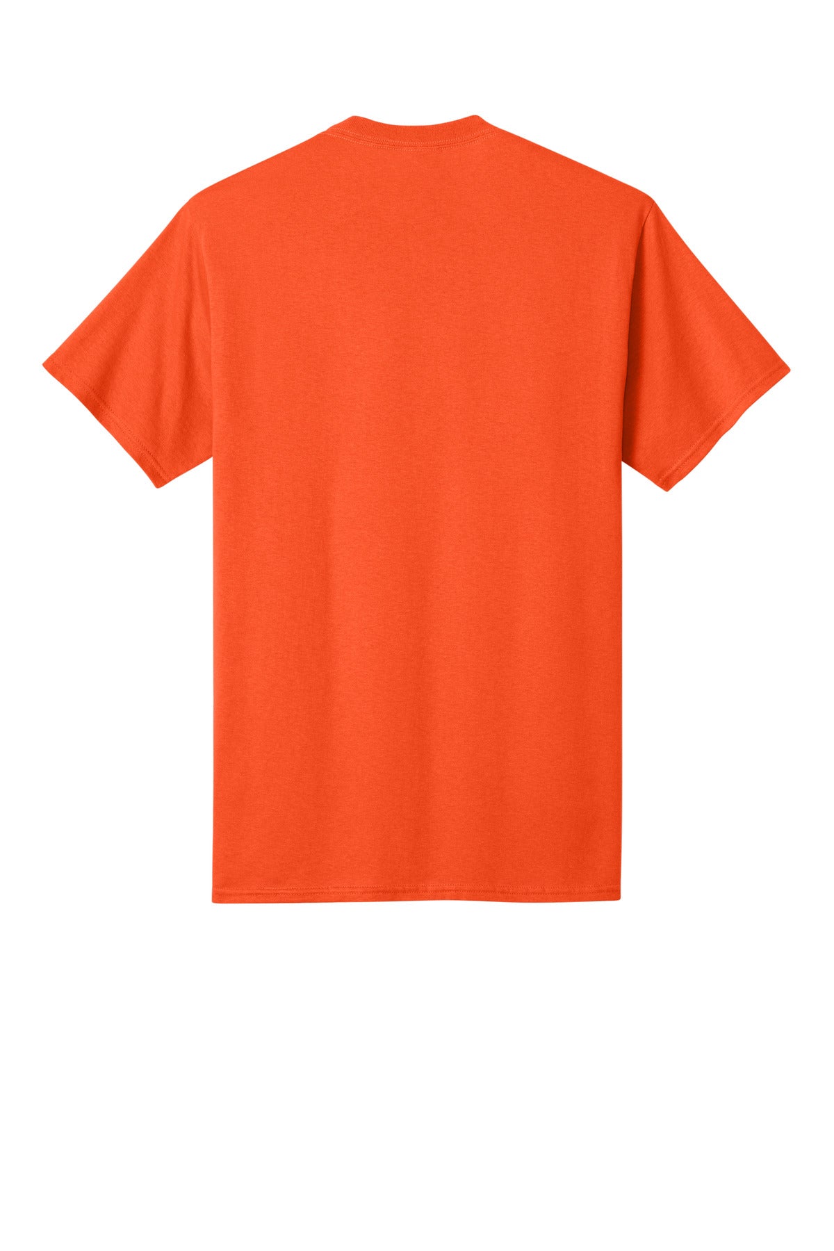 Rear View of Orange Port & Co Core Cotton Tee. PC54