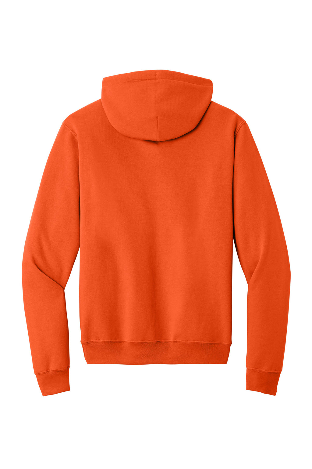 Rear View of Orange Port & Co Core Fleece Pullover Hooded Sweatshirt. PC78H