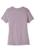 Rear View of Orchid BELLA+CANVAS Women's Relaxed Jersey Short Sleeve Tee. BC6400