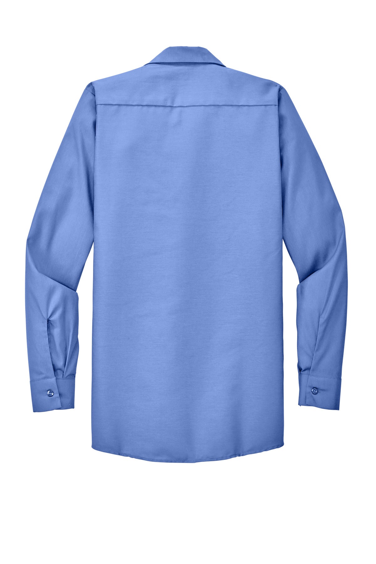 Rear View of Petrol Blue Red Kap Long Sleeve Industrial Work Shirt. SP14