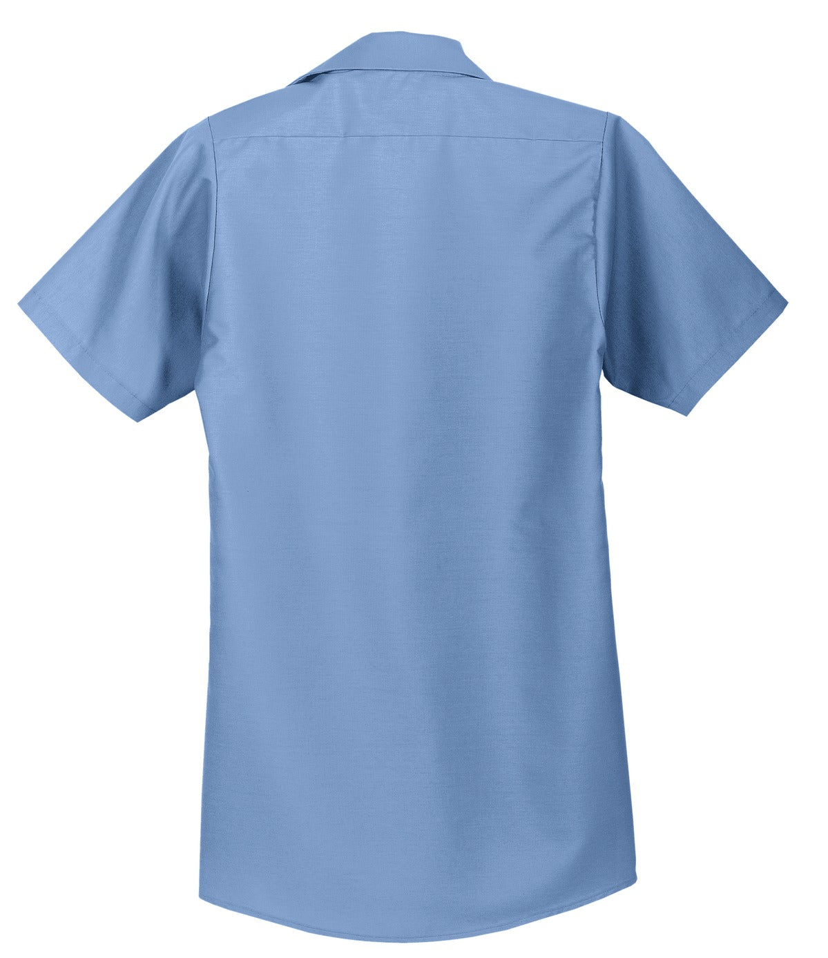 Rear View of Petrol Blue Red Kap Short Sleeve Industrial Work Shirt. SP24