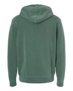 Rear View of Pigment Alpine Green Midweight Pigment-Dyed Hooded Sweatshirt - PRM4500