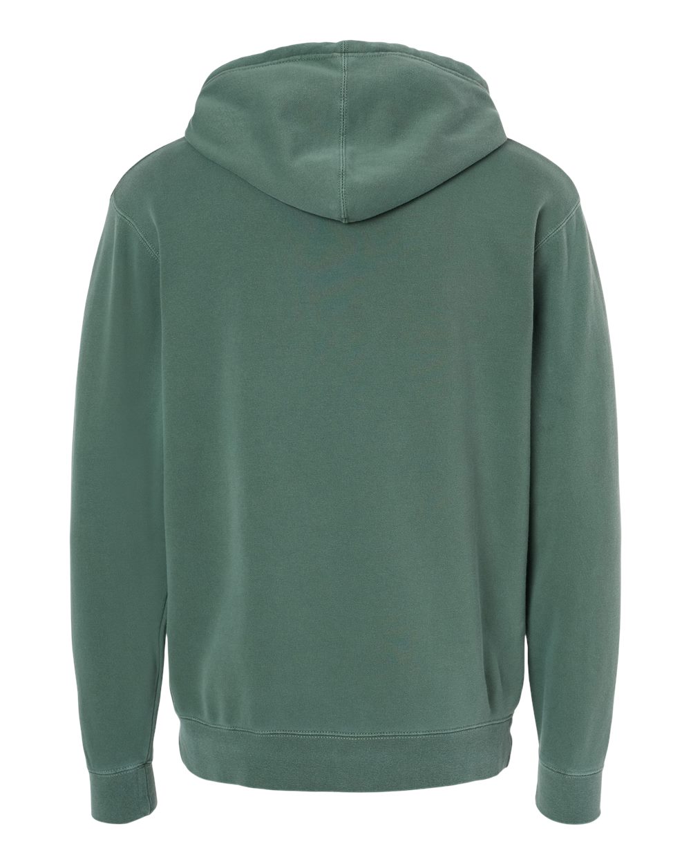 Rear View of Pigment Alpine Green Midweight Pigment-Dyed Hooded Sweatshirt - PRM4500