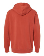 Rear View of Pigment Amber Midweight Pigment-Dyed Hooded Sweatshirt - PRM4500