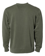 Rear View of Pigment Army Midweight Pigment-Dyed Crewneck Sweatshirt - PRM3500