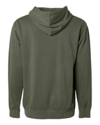 Rear View of Pigment Army Midweight Pigment-Dyed Hooded Sweatshirt - PRM4500