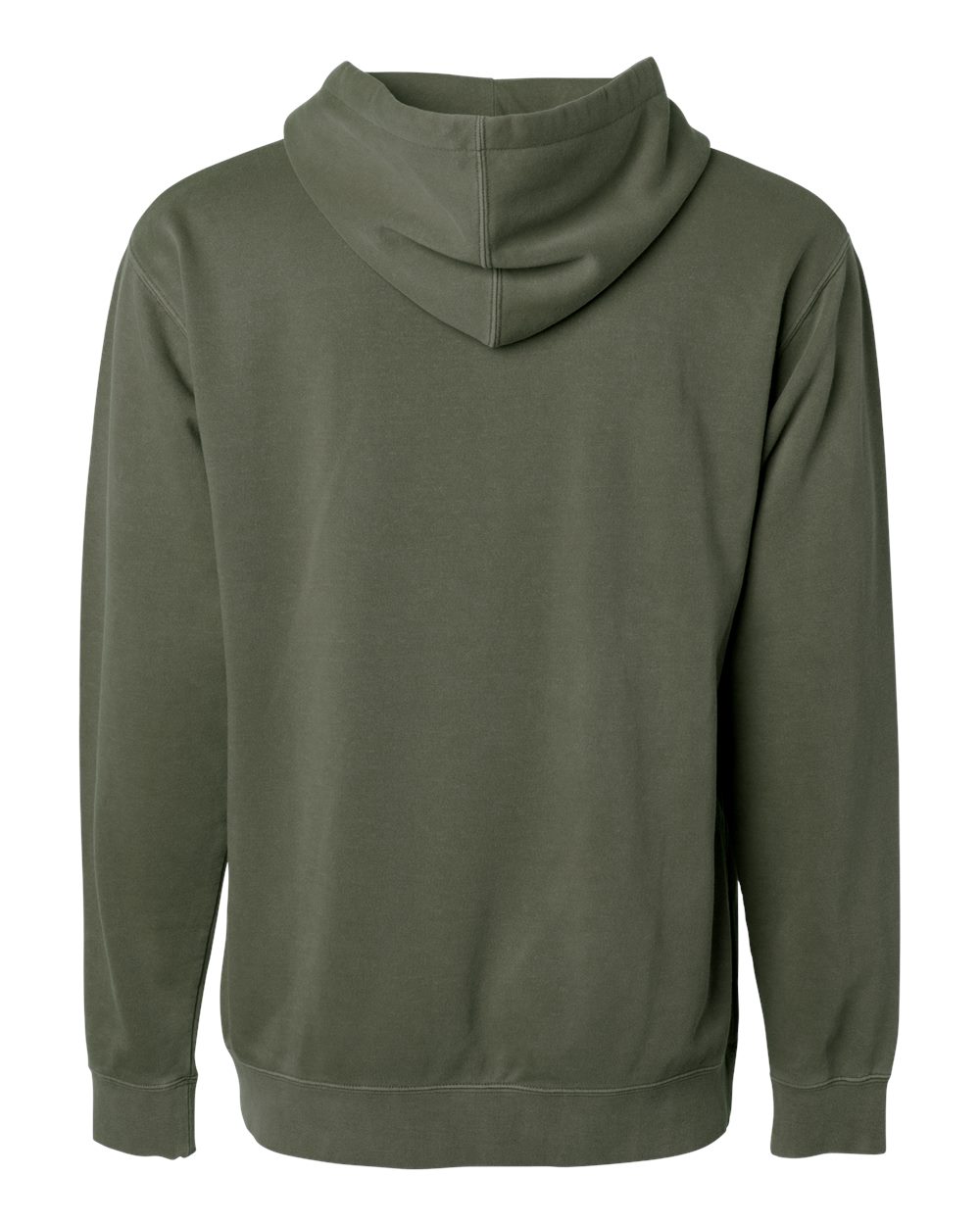 Rear View of Pigment Army Midweight Pigment-Dyed Hooded Sweatshirt - PRM4500
