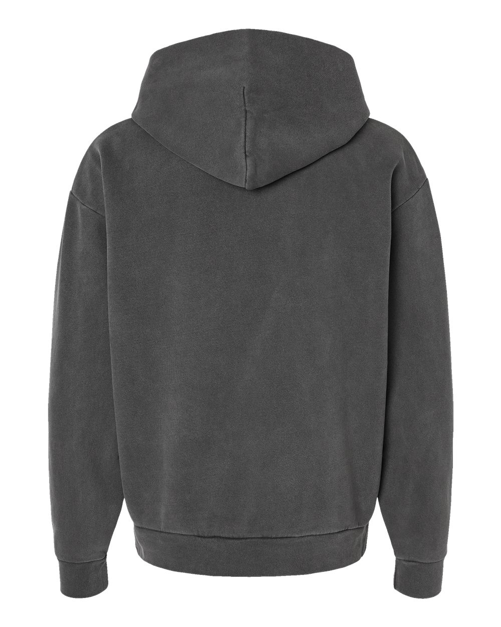 Rear View of Pigment Black Mainstreet Hooded Sweatshirt - IND420XD