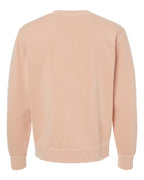Rear View of Pigment Dusty Pink Midweight Pigment-Dyed Crewneck Sweatshirt - PRM3500