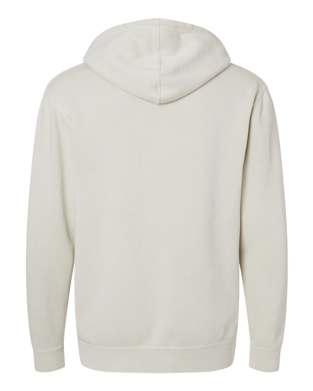 Rear View of Pigment Ivory Midweight Pigment-Dyed Hooded Sweatshirt - PRM4500