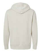 Rear View of Pigment Ivory Midweight Pigment-Dyed Hooded Sweatshirt - PRM4500