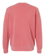 Rear View of Pigment Pink Midweight Pigment-Dyed Crewneck Sweatshirt - PRM3500