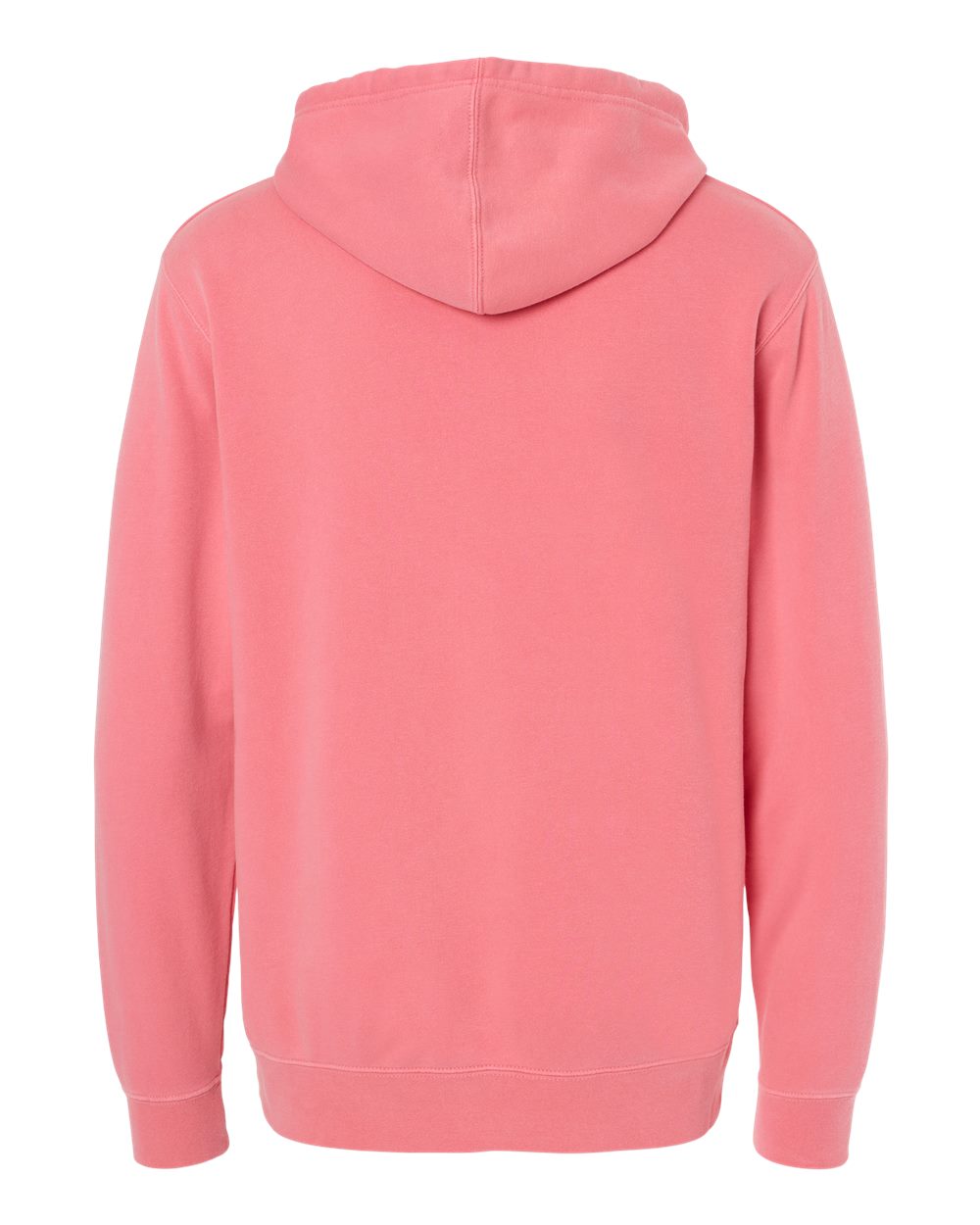 Rear View of Pigment Pink Midweight Pigment-Dyed Hooded Sweatshirt - PRM4500