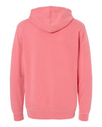 Rear View of Pigment Pink Midweight Pigment-Dyed Hooded Sweatshirt - PRM4500