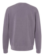 Rear View of Pigment Plum Midweight Pigment-Dyed Crewneck Sweatshirt - PRM3500