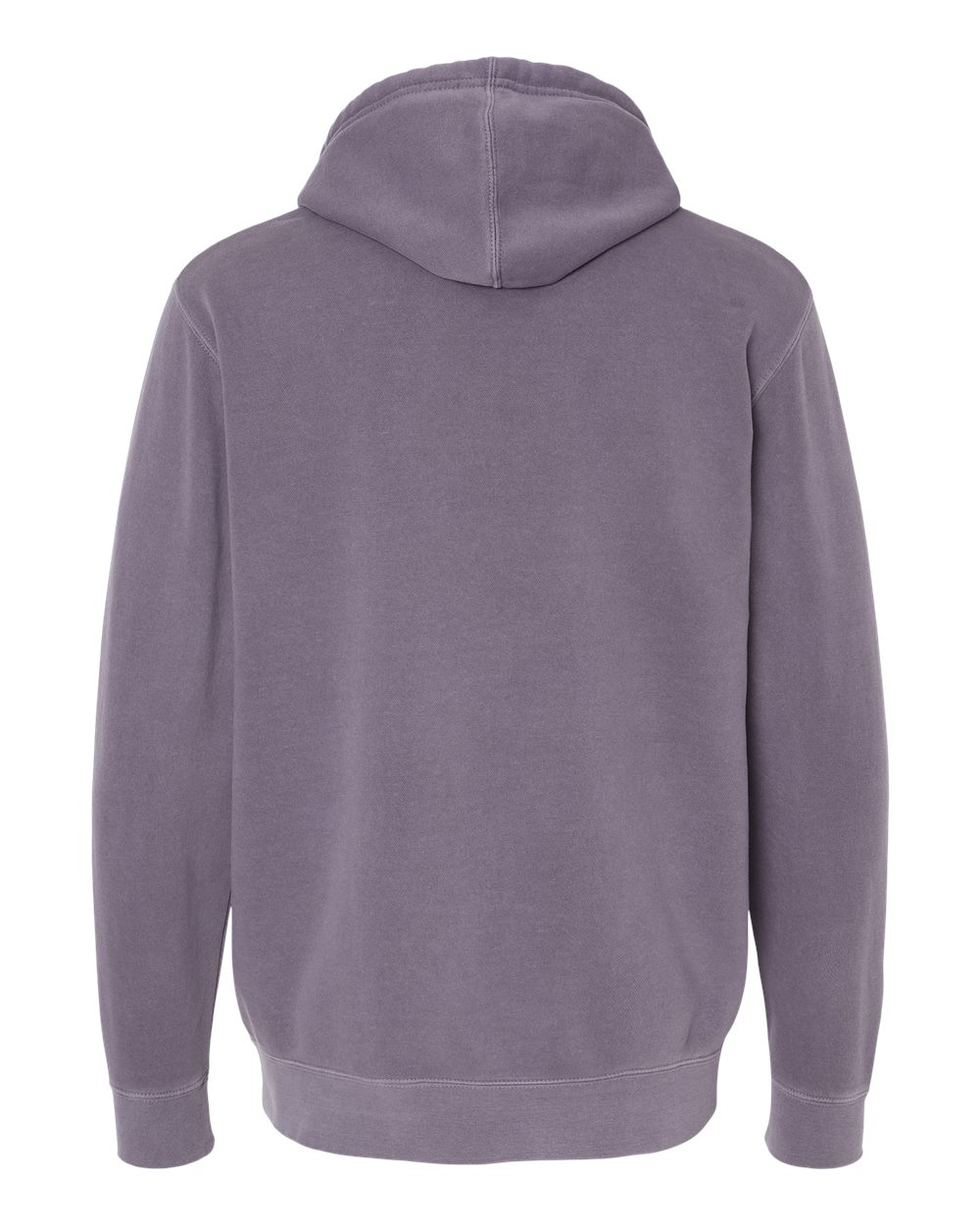 Rear View of Pigment Plum Midweight Pigment-Dyed Hooded Sweatshirt - PRM4500