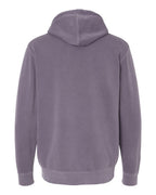 Rear View of Pigment Plum Midweight Pigment-Dyed Hooded Sweatshirt - PRM4500