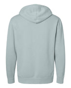 Rear View of Pigment Sage Midweight Pigment-Dyed Hooded Sweatshirt - PRM4500