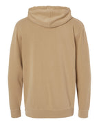 Rear View of Pigment Sandstone Midweight Pigment-Dyed Hooded Sweatshirt - PRM4500