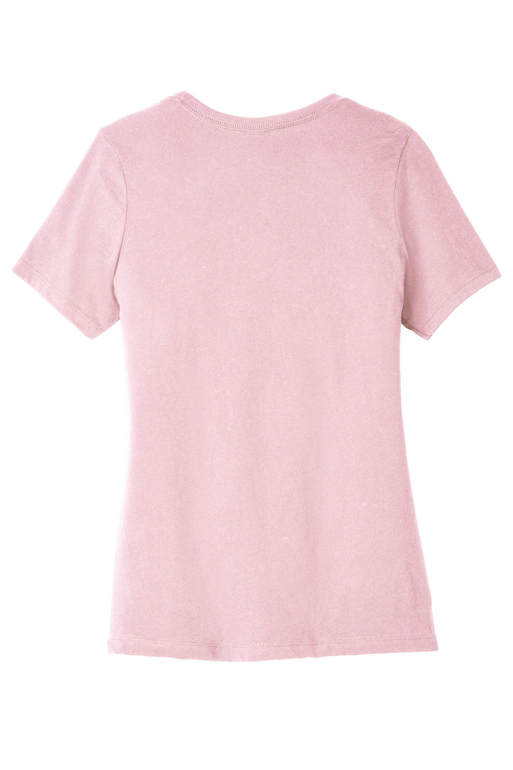 Rear View of Pink BELLA+CANVAS Women's Relaxed Jersey Short Sleeve Tee. BC6400