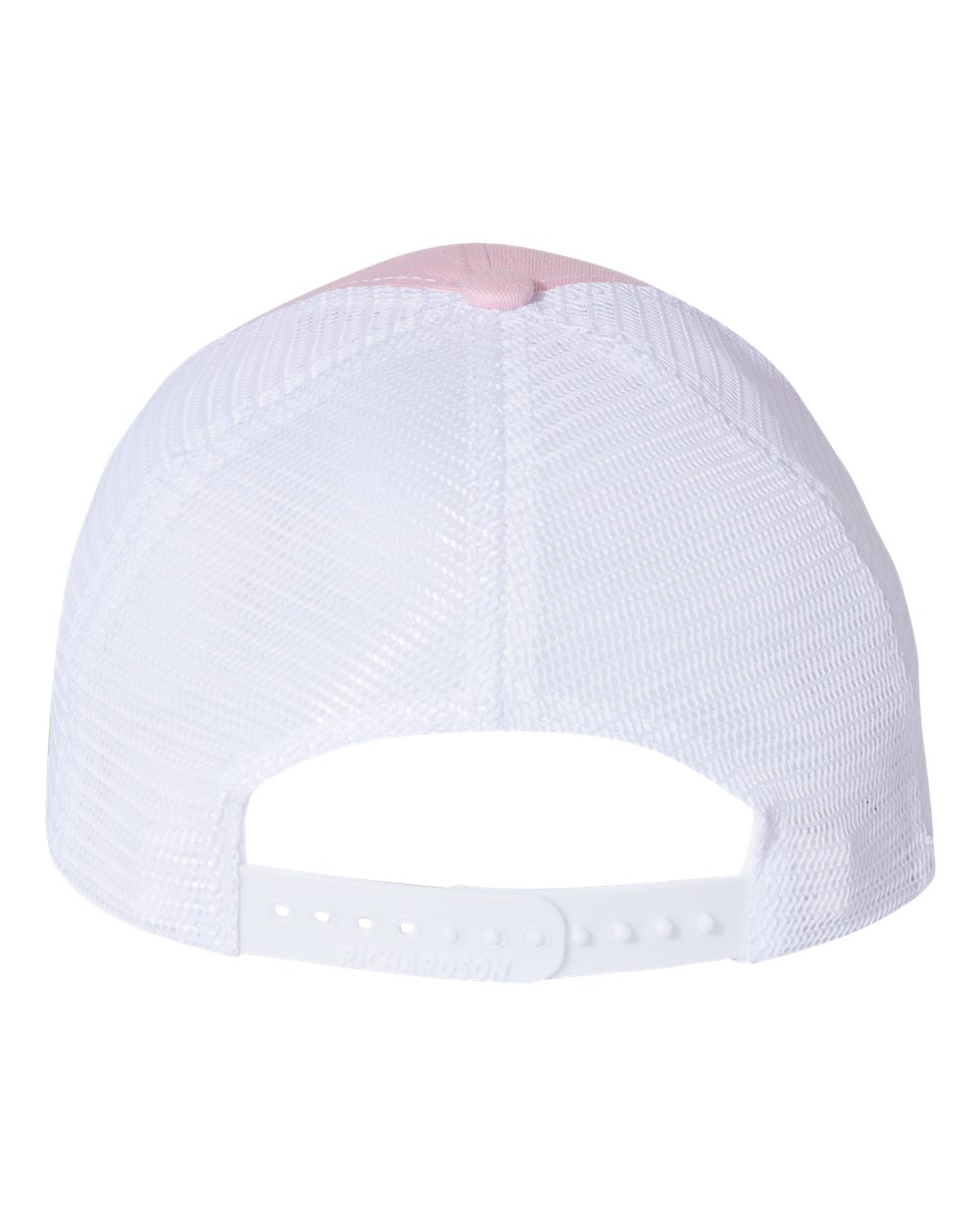 Rear View of Pink/ White Garment-Washed Trucker Cap - 111