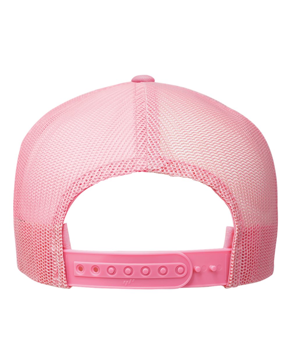 Rear View of Pink/ White/ Pink Five-Panel Classic Trucker Cap - 6006