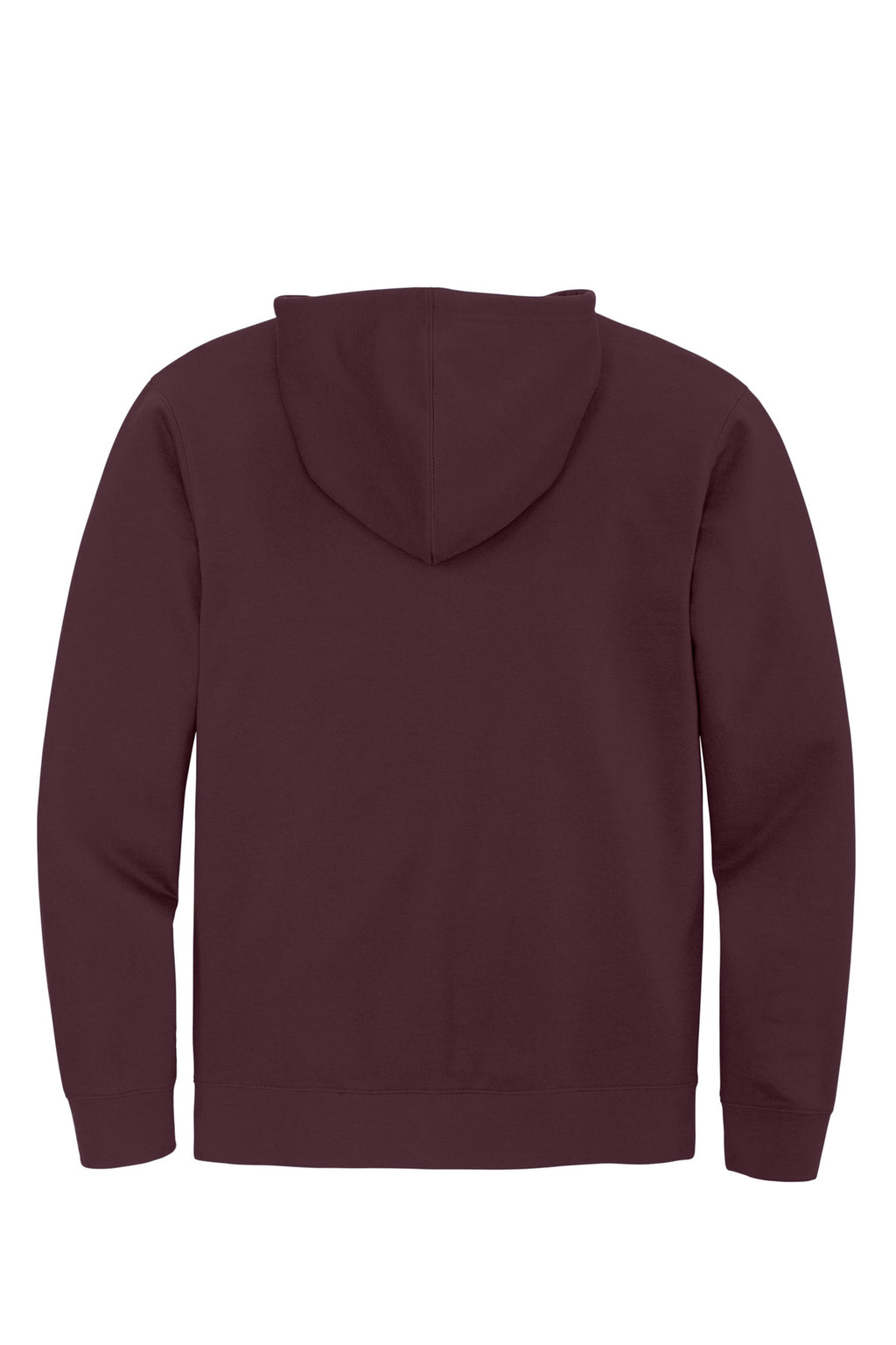 Rear View of Plum District V.I.T. Fleece Full-Zip Hoodie DT6102