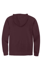 Rear View of Plum District V.I.T. Fleece Full-Zip Hoodie DT6102