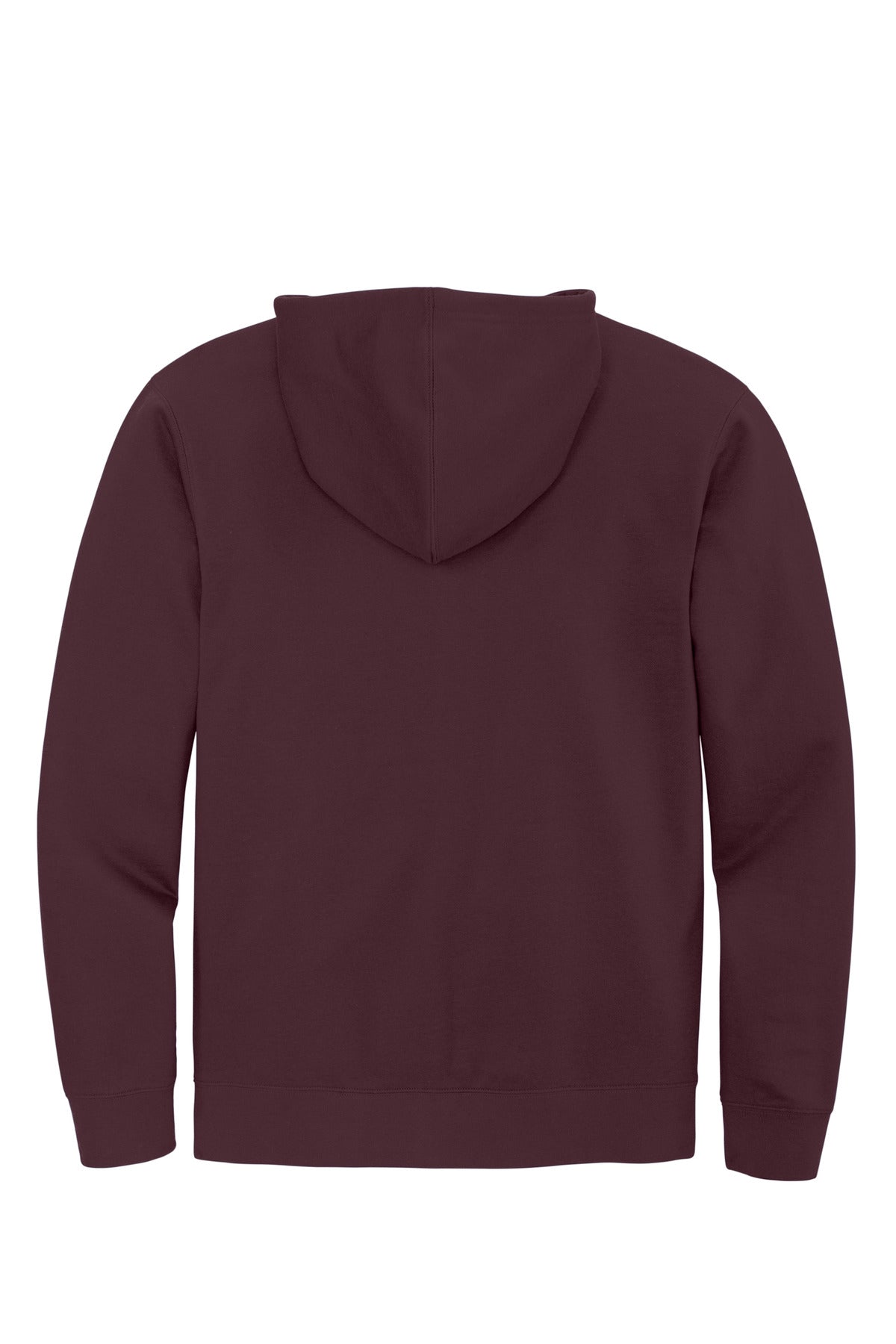 Rear View of Plum District V.I.T. Fleece Full-Zip Hoodie DT6102