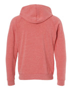 Rear View of Pomegranate Special Blend Raglan Hooded Sweatshirt - PRM33SBP
