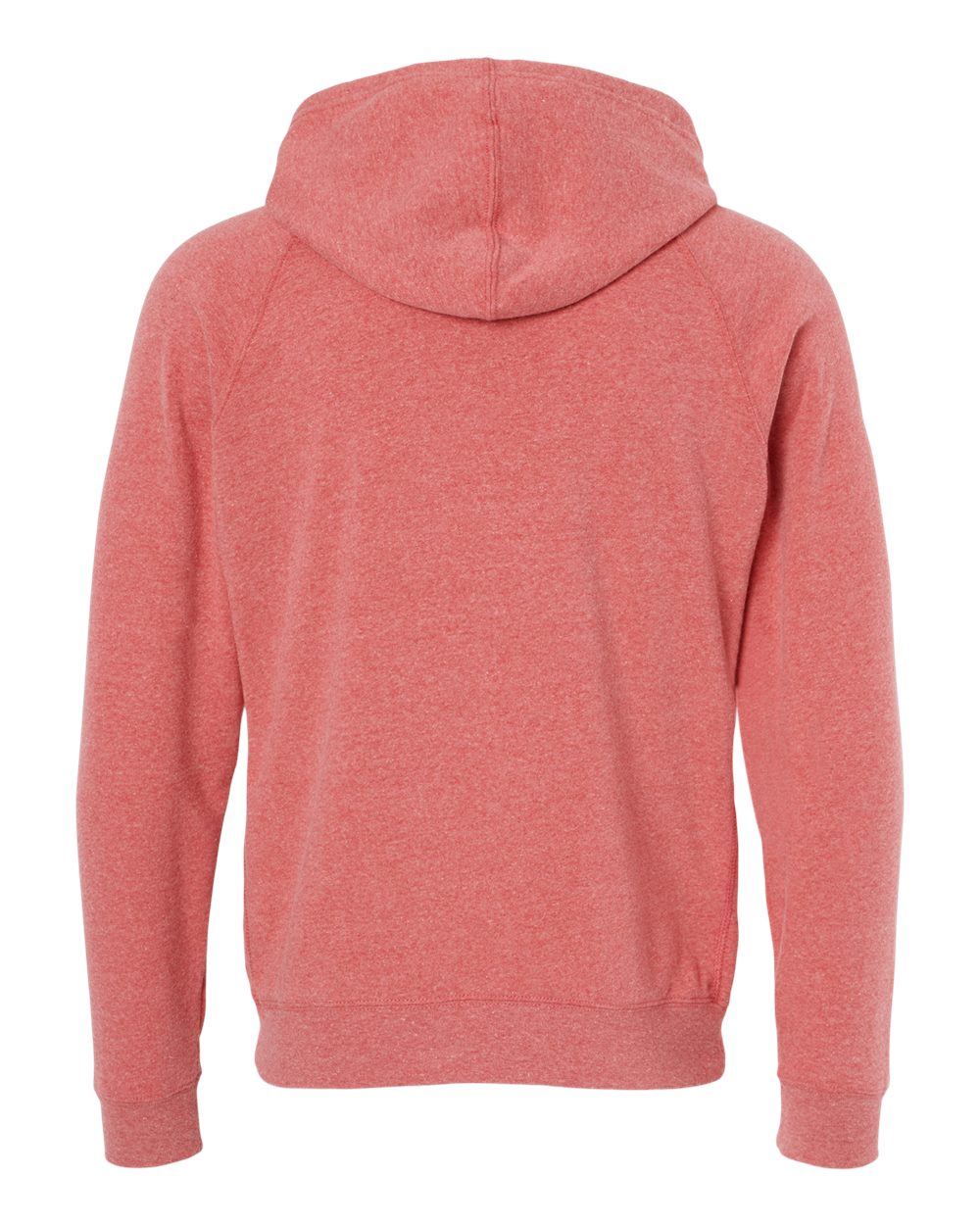 Rear View of Pomegranate Special Blend Raglan Hooded Sweatshirt - PRM33SBP