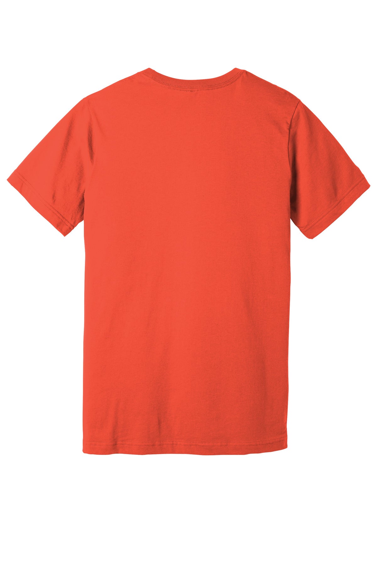 Rear View of Poppy BELLA+CANVAS Unisex Jersey Short Sleeve Tee. BC3001