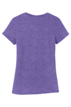 Rear View of Purple Frost District Women's Perfect Tri Tee. DM130L