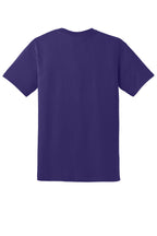 Rear View of Purple Gildan DryBlend 50 Cotton/50 Poly T-Shirt. 8000