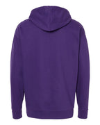 Rear View of Purple Midweight Hooded Sweatshirt - SS4500