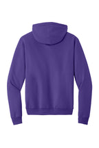 Rear View of Purple Port & Co Core Fleece Pullover Hooded Sweatshirt. PC78H