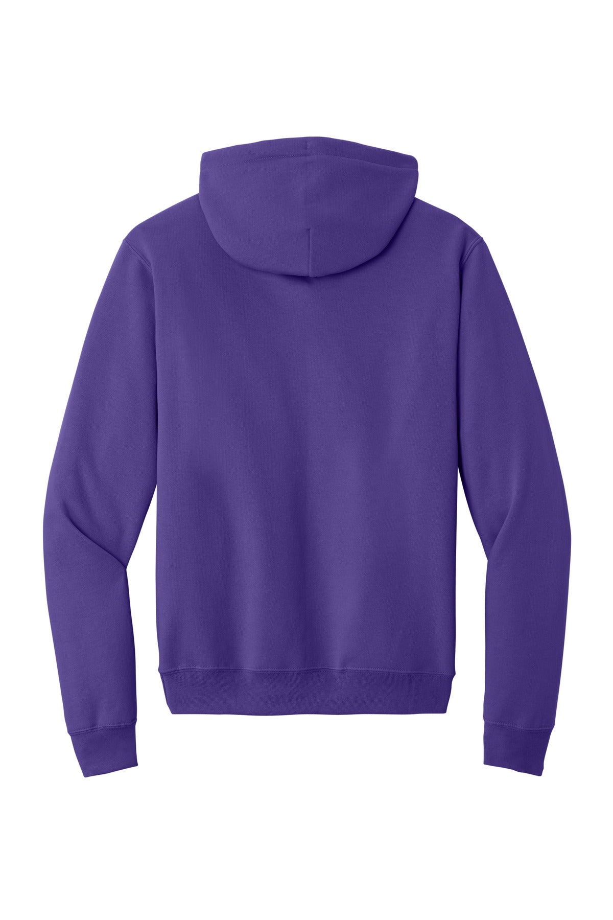 Rear View of Purple Port & Co Core Fleece Pullover Hooded Sweatshirt. PC78H