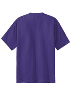 Rear View of Purple Port & Co Essential Tee. PC61