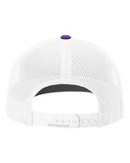 Rear View of Purple/ White Snapback Trucker Cap - 112