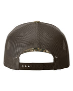 Rear View of Realtree Edge/ Brown Five-Panel Printed Trucker Cap - 112PFP