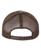 Rear View of Realtree Edge/ Brown Garment Washed Printed Trucker Cap - 111P