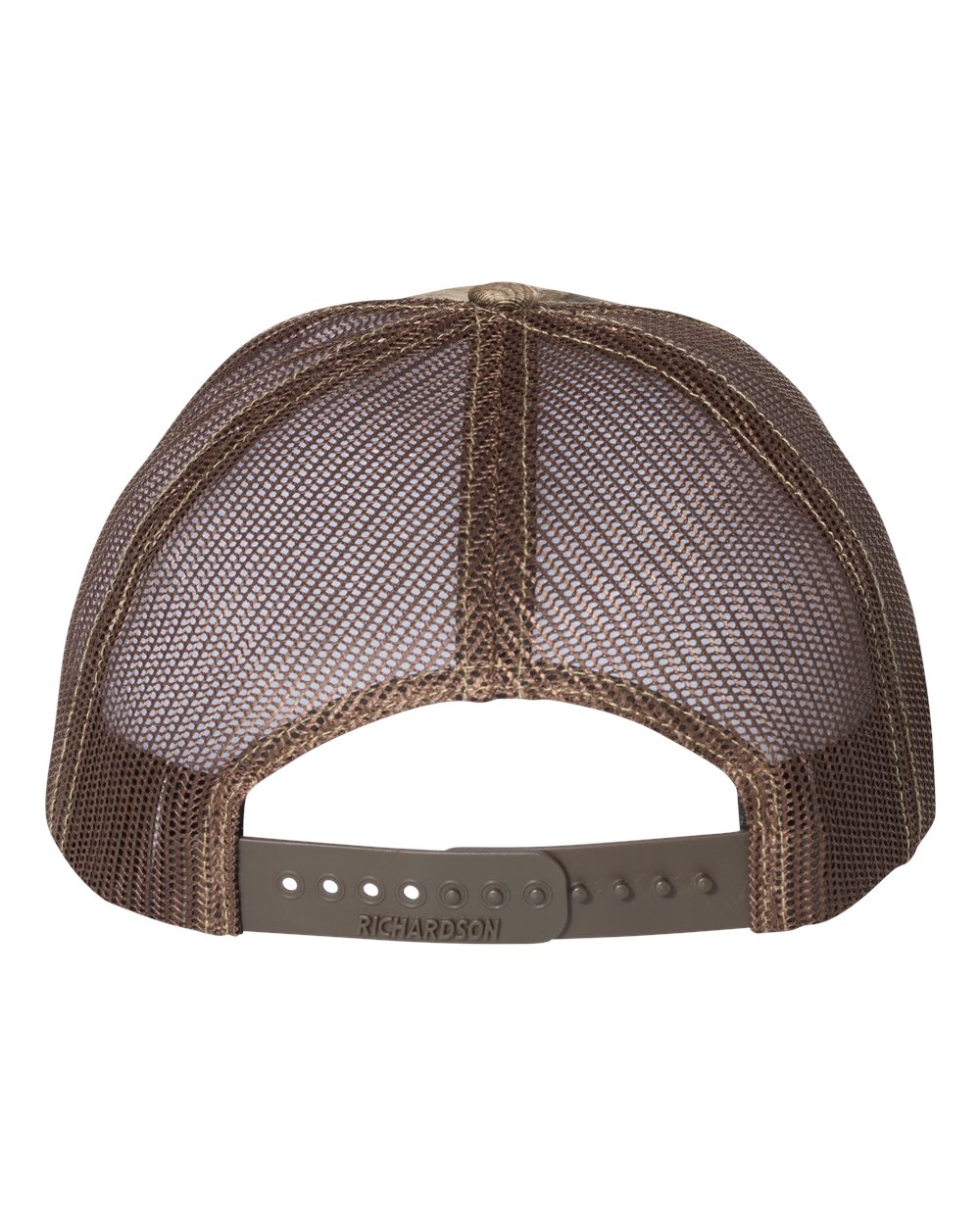 Rear View of Realtree Edge/ Brown Printed Trucker Cap - 112P