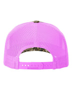 Rear View of Realtree Edge/ Neon Pink Five-Panel Printed Trucker Cap - 112PFP