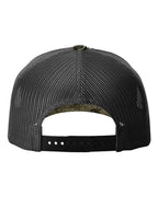 Rear View of Realtree Escape/ Black Five-Panel Printed Trucker Cap - 112PFP