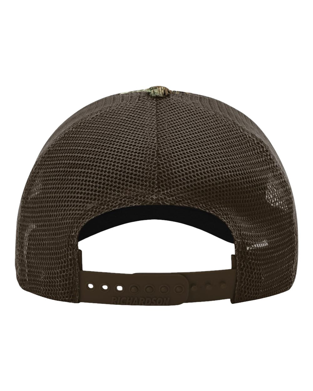 Rear View of Realtree Max-1/ Brown Garment Washed Printed Trucker Cap - 111P