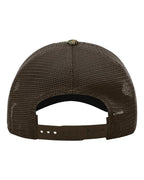 Rear View of Realtree Max-1/ Brown Garment Washed Printed Trucker Cap - 111P