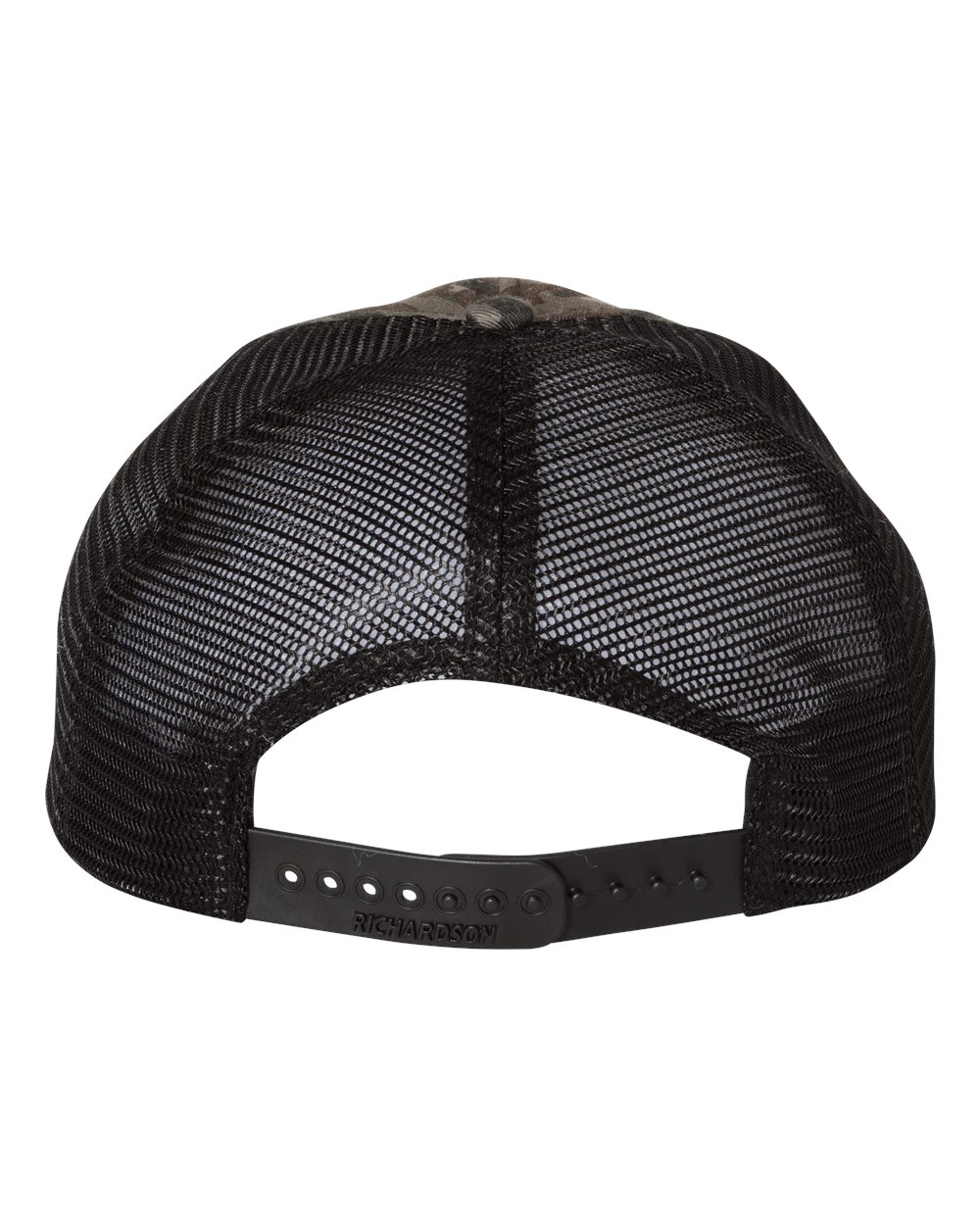 Rear View of Realtree Original/ Black Garment Washed Printed Trucker Cap - 111P