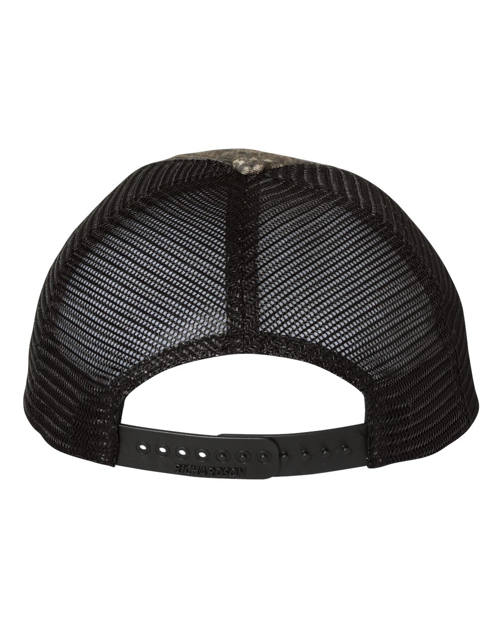 Rear View of Realtree Timber/ Black Garment Washed Printed Trucker Cap - 111P