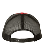 Rear View of Red/ Black Retro Trucker Cap - 6606
