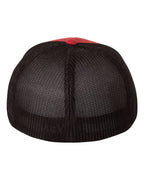 Rear View of Red/ Black Trucker Cap - 6511